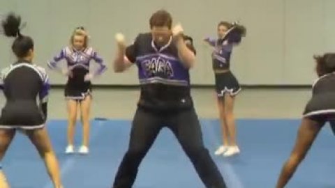 Wow best male cheerleader dance!